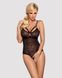 818-TED-1 teddy L/XL accessorized lace bodysuit, Black, S/M
