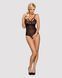 818-TED-1 teddy L/XL accessorized lace bodysuit, Black, S/M