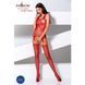 Bodystocking Passion BS070 czerwony, kombinezon, imitacja pończoch i ażurowy top