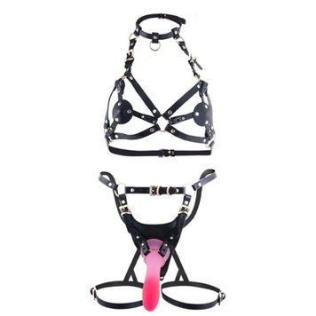 Упряжь со страпоном LOCKINK SEVANDA Queen Sheba Set with Pink Dildo SX2837 фото