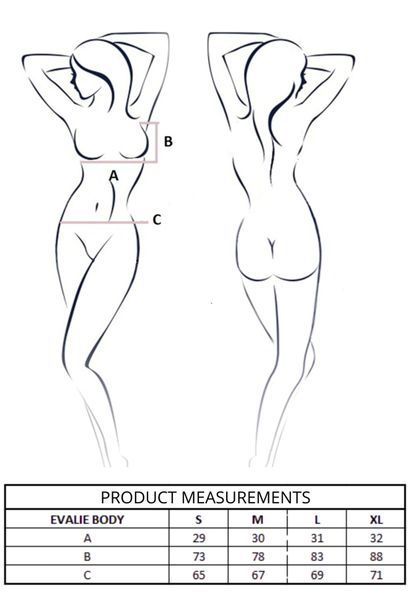 Passion EVALIE BODY body, kolor Black, rozmiar L