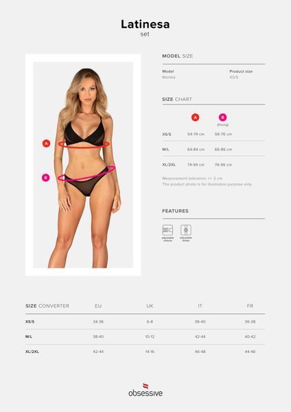 Комплект Obsessive Latinesa 2-pcs set, розмір XS/S SO9780 SafeYourLove