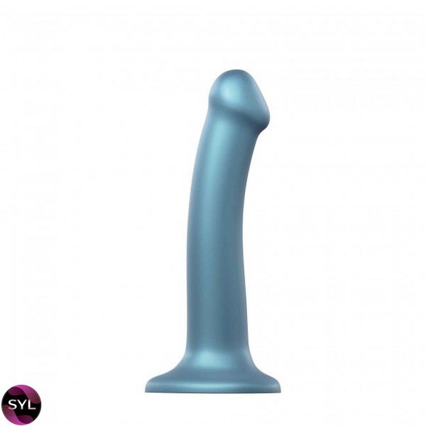 Насадка для страпону Strap-On-Me Mono Density Dildo M Blue, діам. 3,3 см, одношаровий силікон, гнучк SO3569 SafeYourLove