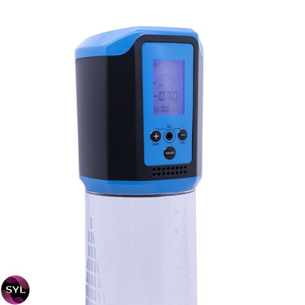 Автоматична вакуумна помпа Men Powerup Passion Pump Blue, LED-табло, перезаряджувана, 8 режимів SO6298 SafeYourLove