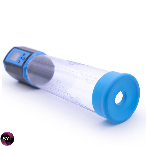 Автоматична вакуумна помпа Men Powerup Passion Pump Blue, LED-табло, перезаряджувана, 8 режимів SO6298 SafeYourLove