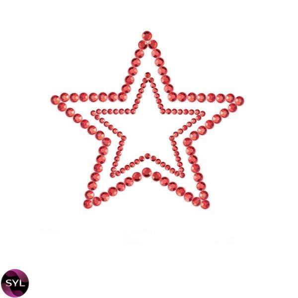 Украшения для груди со стразами MIMI Star цвет: красный Bijoux Indiscrets (Испания) B0116 фото