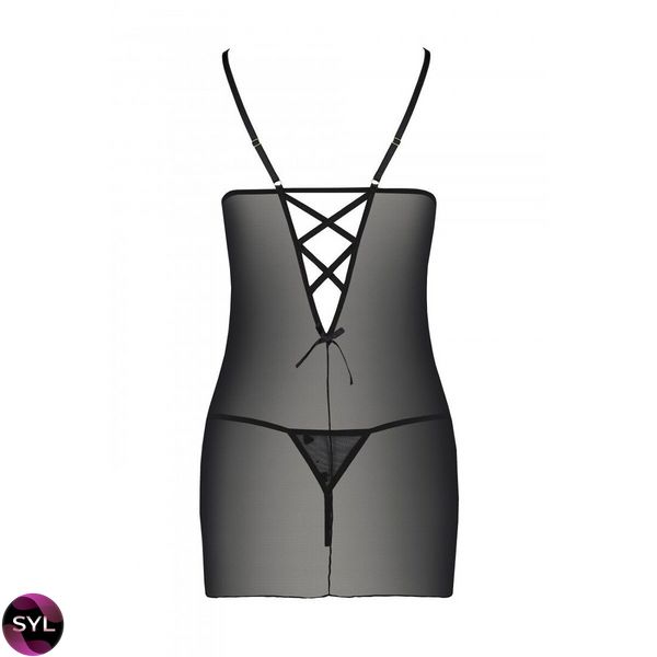 Сорочка з вирізами на грудях + стрінги LOVELIA CHEMISE black - Passion SO4759 SafeYourLove