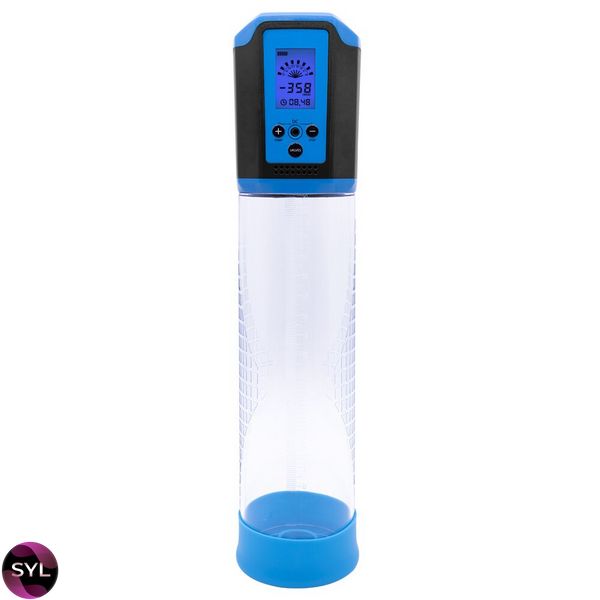 Автоматична вакуумна помпа Men Powerup Passion Pump Blue, LED-табло, перезаряджувана, 8 режимів SO6298 SafeYourLove