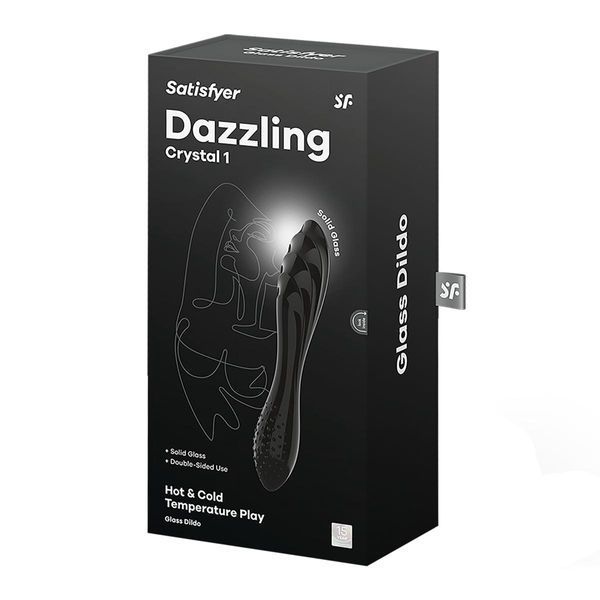 Стеклянный двойной фаллоимитатор Satisfyer Dazzling Crystal 1 для точки G черный EX42494 фото