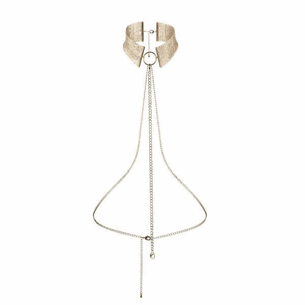 Ожерелье-ошейник с цепочкой Bijoux Indiscrets золотое, 59 см В0145 фото