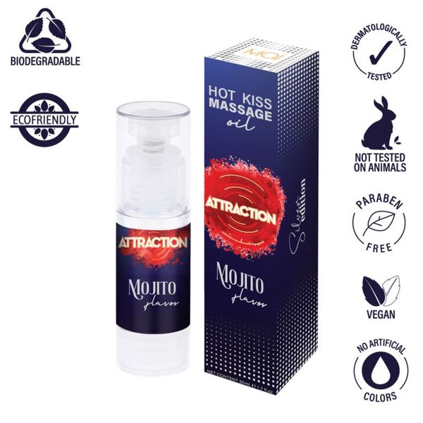 Їстівна масажна олія MAI Attraction Mojito Hot Kiss (50 мл) SO6053 SafeYourLove