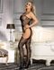 Bodystocking ażurowy z imitacją pończoch Star Night, kolor Black