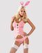 Obsessive Bunny suit erotic costume 4 pcs costume, top with garters, tr, Pink, S/M