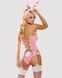 Obsessive Bunny suit erotic costume 4 pcs costume, top with garters, tr, Pink, S/M