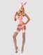 Obsessive Bunny suit erotic costume 4 pcs costume, top with garters, tr, Pink, S/M