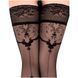 Ballerina's Secret stockings with fancy patterns and silicone lace, black, S/M