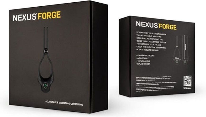 Nexus FORGE Wibrujący regulowany pierścień na penisa Lasso, Black