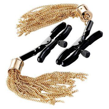 Guilty Pleasure Draped Desire Clamps, black and gold