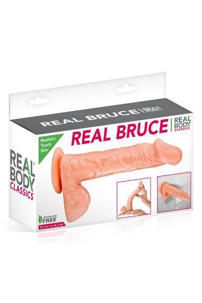 Фалоімітатор Real Body — Real Bruce Flesh, TPE, діаметр 4,2 см SO1895 SafeYourLove