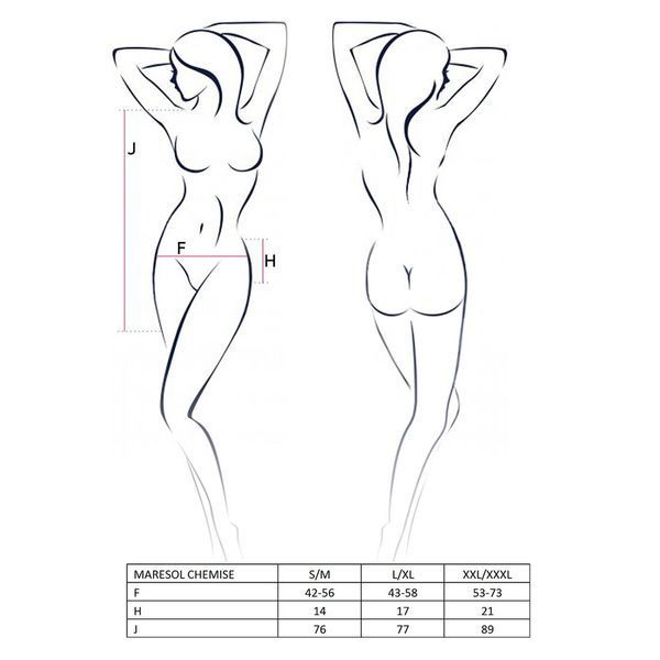 Прозрачная сорочка с открытой спиной MARESOL CHEMISE - Passion, трусики, размер L/XL EL12901 фото