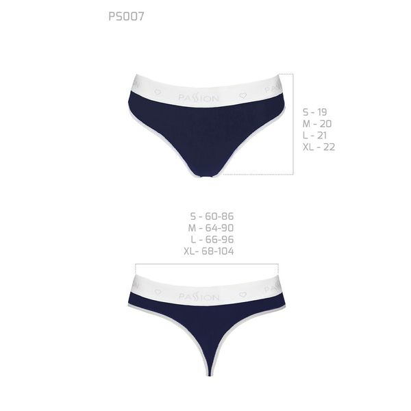 Спортивные трусики-стринги Passion PS007 PANTIES navy blue SO4253 фото