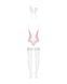 Obsessive Bunny suit erotic costume 4 pcs costume, top with garters, t, Pink, L/XL