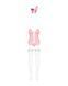 Obsessive Bunny suit erotic costume 4 pcs costume, top with garters, t, Pink, L/XL