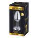 Anal plug Alive Anal Pleasure, L, with pink stone, silver, 9 x 4 cm