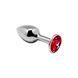 Red Metal butt plug with crystal Alive Mini Metal Butt Plug S, size S