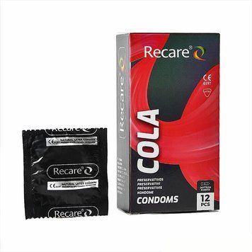 Презервативи Holographic Recare Cola Dotted&Ribbed Condoms 12шт, з пухирцями і ребрами, аромат: Кола SX3335 SafeYourLove