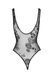 Body Noir Handmade F242 Tulle body with patterned flock embroidery - L