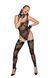 Body Noir Handmade F242 Tulle body with patterned flock embroidery - L