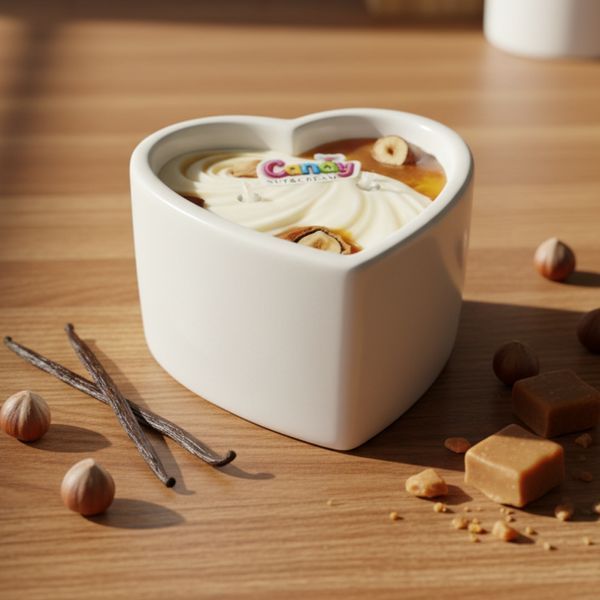 Świeca do masażu w kształcie serca Candy Nut Cream, 70 ml
