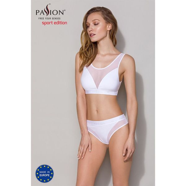 Топ з прозорою вставкою Passion PS002 TOP white SO4205 SafeYourLove