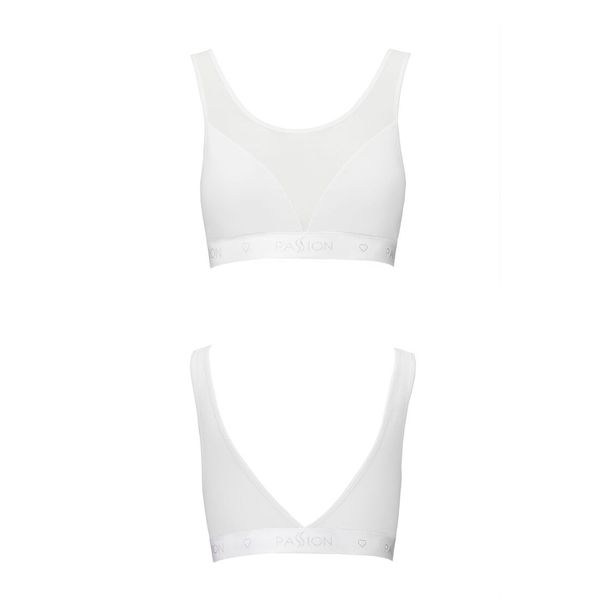 Топ з прозорою вставкою Passion PS002 TOP white SO4205 SafeYourLove