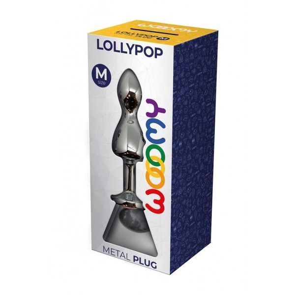 Металева анальна пробка Wooomy Lollypop Double Ball Metal Plug, діаметр 3,1 см, довжина 9,4 см, розмір M SO7414 SafeYourLove