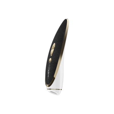 Люксовый вакуумный стимулятор Satisfyer Luxury Haute Couture Black с кожаной вставкой SO2466 фото