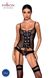 Корсет зі шнурівкою Passion NESSY CORSET XXL/XXXL black, стрінги з відкритим доступом, пажі для панч SO8456 фото 1 Safeyourlove