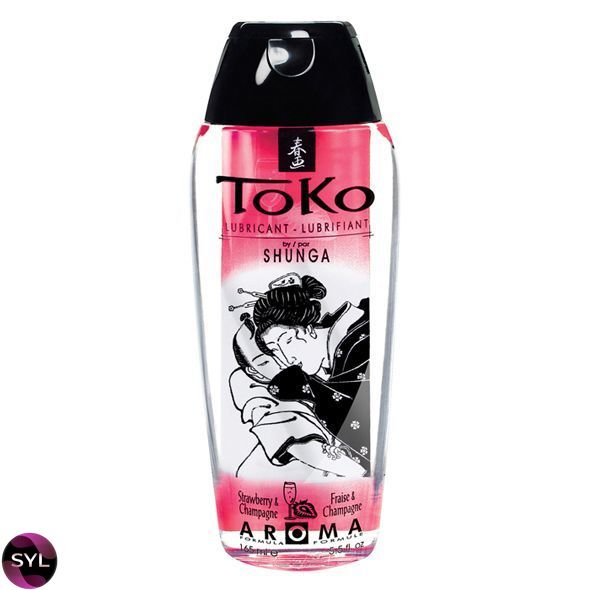 Лубрикант на водній основі Shunga Toko AROMA - Sparkling Strawberry Wine (165 мл), не містить цукру SO2532 SafeYourLove