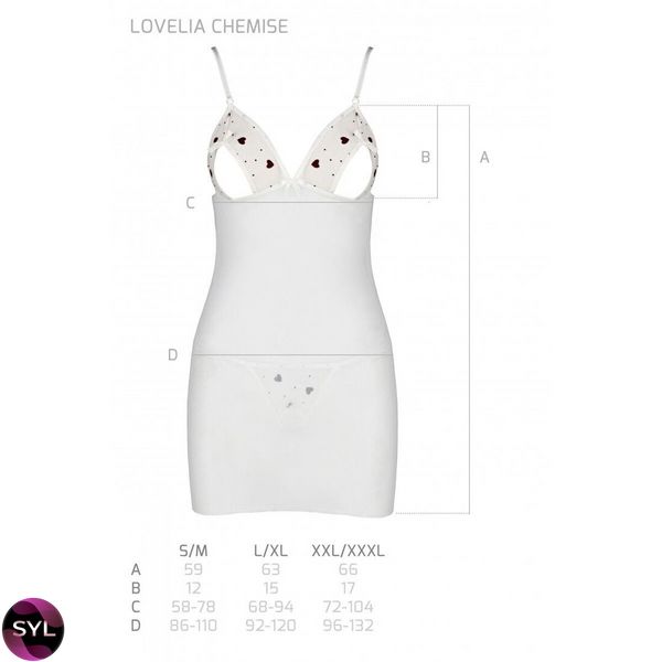 Сорочка з вирізами на грудях + стрінги LOVELIA CHEMISE white - Passion SO4762 SafeYourLove