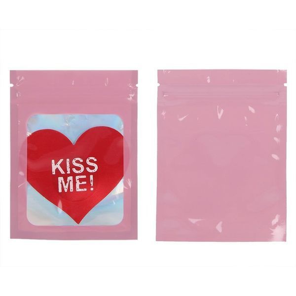 Star Night Kiss Me hearts nipple stickers, Red