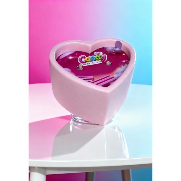 Świeca do masażu w kształcie serca Candy Bubble Gum, 70 ml