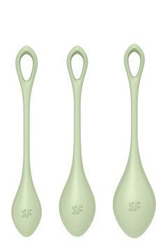 Zestaw 2 lekkich kulek dopochwowych Satisfyer Yoni Power, zielony