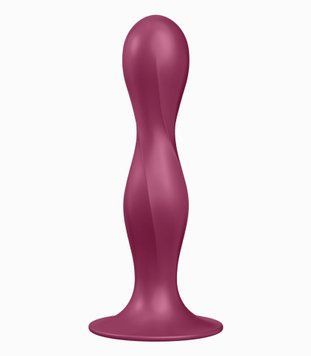 Фаллоимитатор вагинально-анальный с утяжеленными шариками Satisfyer Double Ball-R, бордовый ST4048680 фото