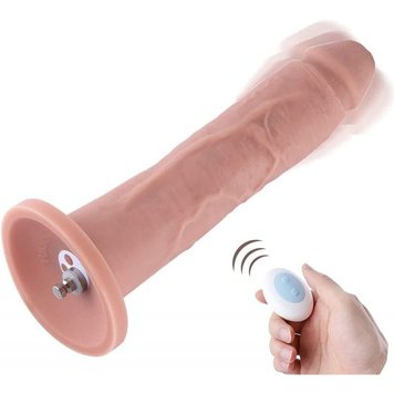 Фалоімітатор 10.2″ з вібрацією для секс-машин Hismith Silicone Dildo with Vibe, KlicLok, пульт ДК SO6211 SafeYourLove