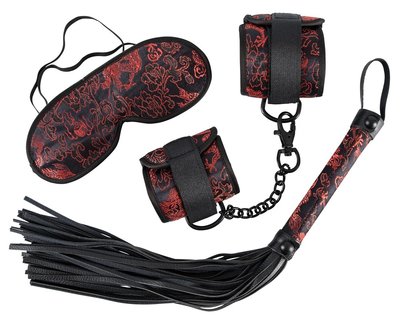 Бондажный набор из 3 предметов с кнутом и наручниками, черного цвета, Bad Kitty 24914271001 фото