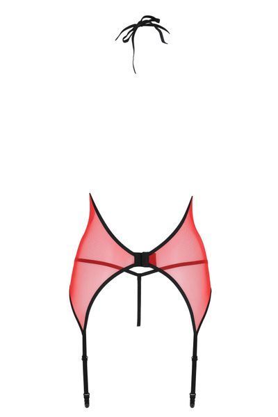 Корсет з пажами для панчіх Passion PEONIA CORSET L/XL, стрінги SO8463 SafeYourLove