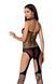Bodystocking BS060 Black Passion, z geometrycznym wzorem, czarny, rozmiar S/L