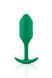 Зеленая анальная пробка со смещенным центром тяжести B-Vibe Snug Plug 2, силиконовая 65123 /BV-008 GRN фото 1
