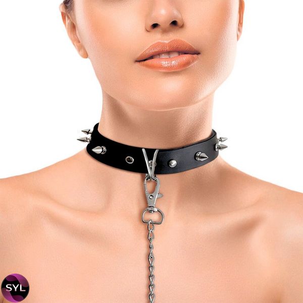 Нашийник з шипами та повідцем Art of Sex - Collar Spikes and Leash SO5154 SafeYourLove